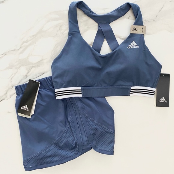 adidas sports bra and shorts set